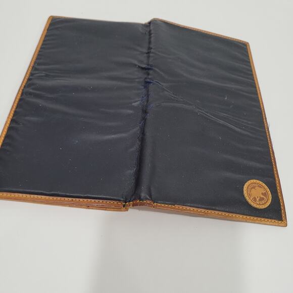 Hunting World Black Tan Wallet Long Checkbook Card Holder Leather Bifold Italian - Picture 8 of 11